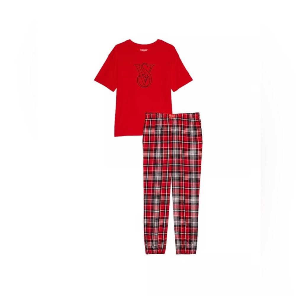 Victoria's Secret Red and Black Plaid Pajama Set - Picture 3 of 6